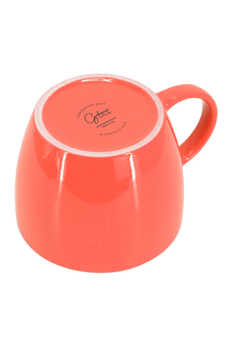 4 Piece 25 Ounce Stoneware Soup Cup Set with Lid in Red, Alternate, color, Red