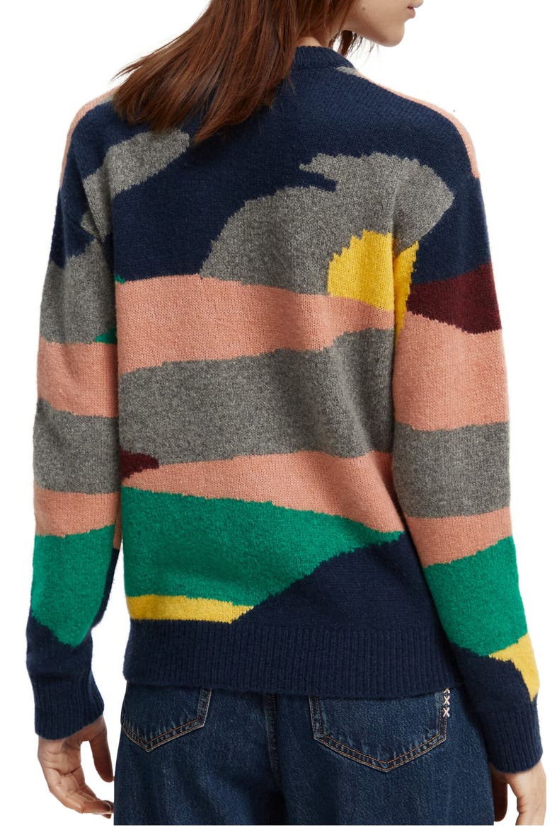 Intarsia Crewneck Sweater, Alternate, color, 0218-COMBO B