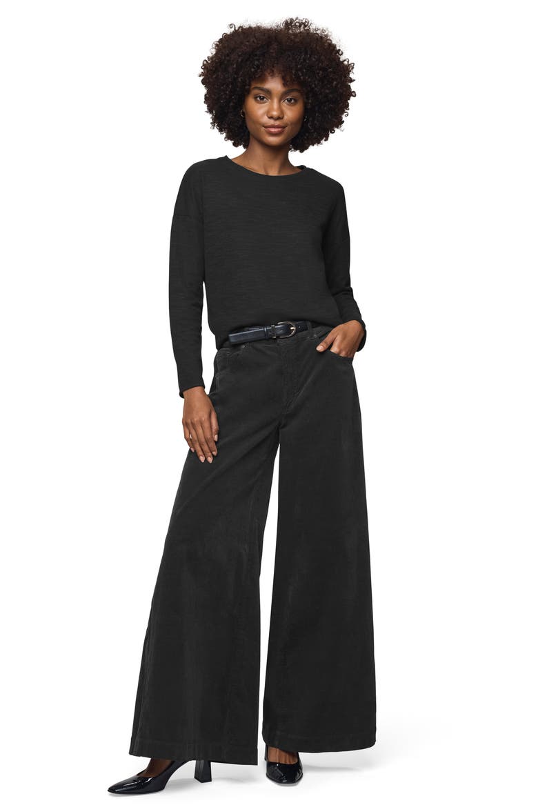 Monroe Wide Leg Corduroy Pants, Alternate, color, BLACK