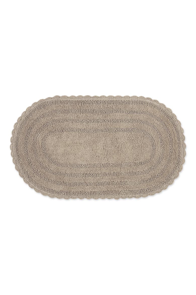 Oval Crochet Bath Mat, Main, color, Stone