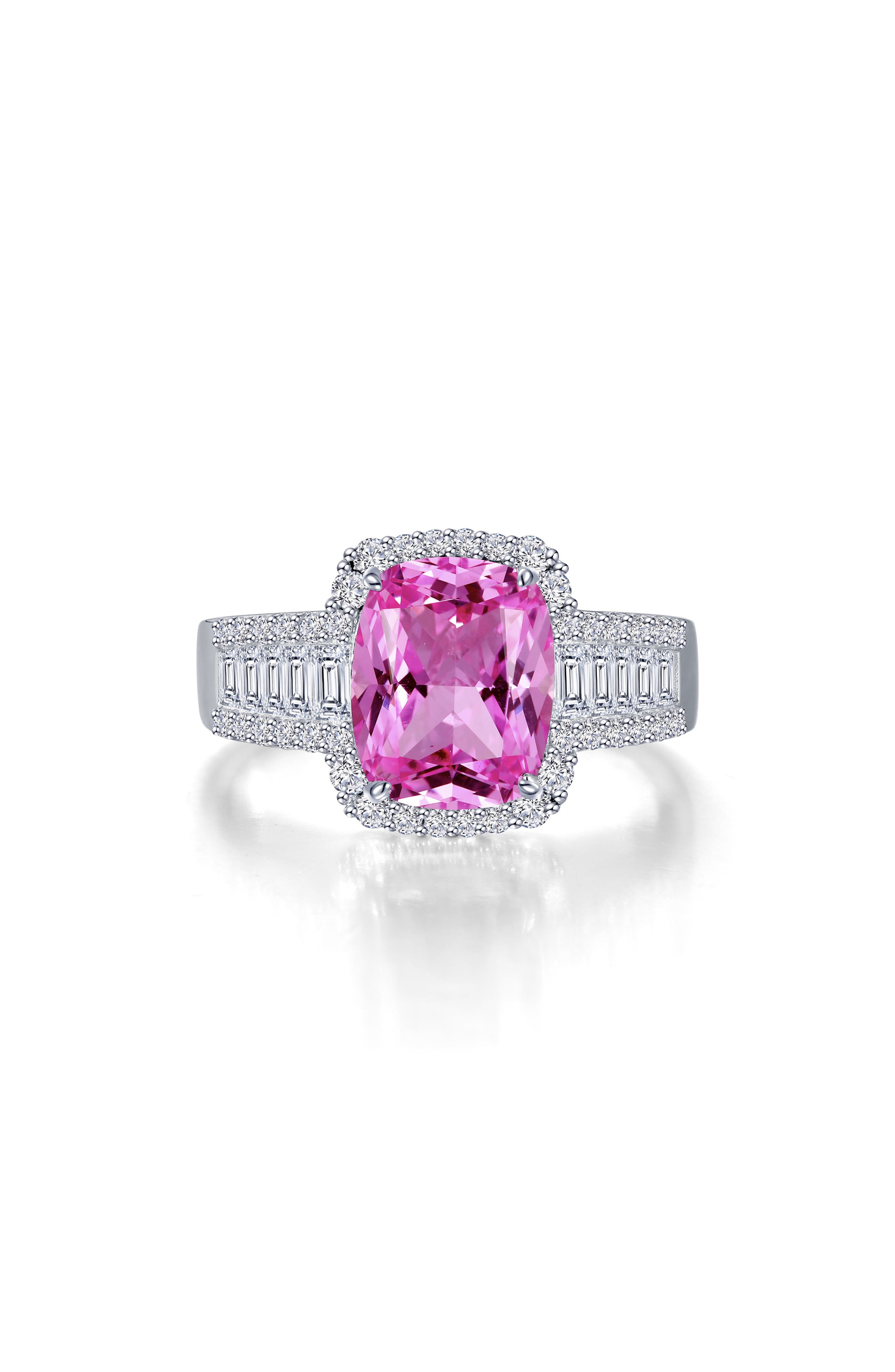 Lafonn Lab-Grown Pink Sapphire & Simulated Diamond Ring