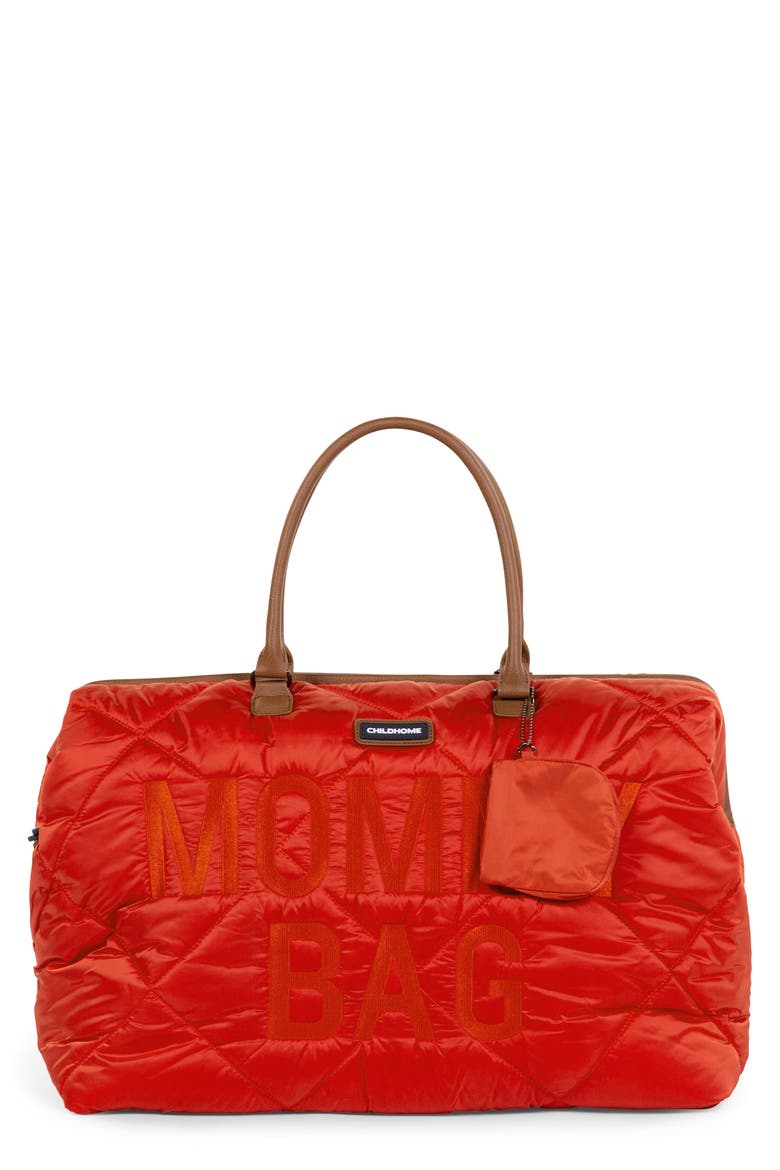 XL Quilted Travel Diaper Bag, Main, color, PUFFER RED