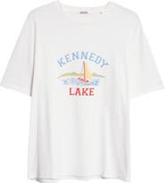 Bode Kennedy Lake Pointelle Cotton Graphic T-Shirt
