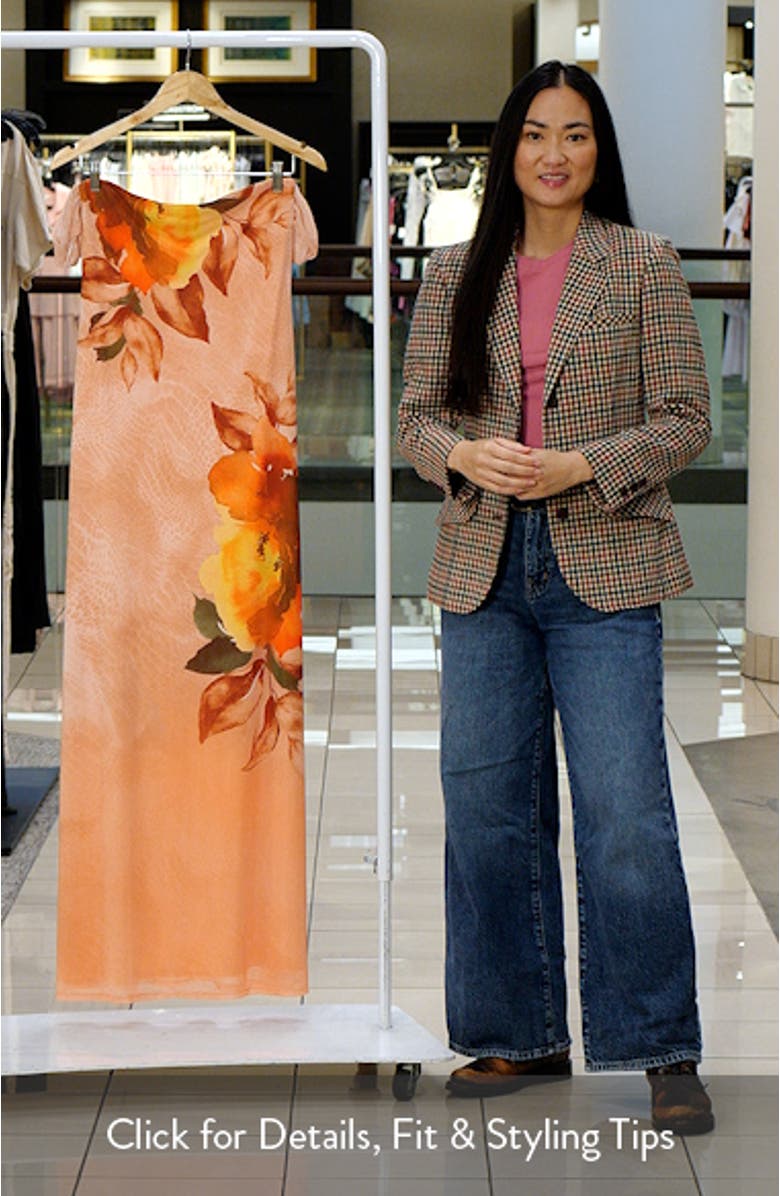 Barot Printed Off the Shoulder Mesh Maxi Dress, sales video thumbnail