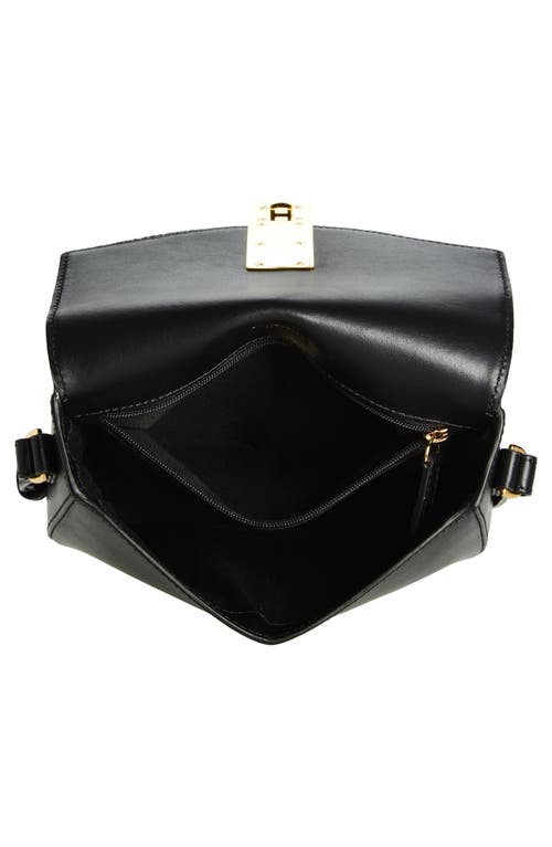 Demellier Small Vancouver Flap Leather Crossbody Bag In Black