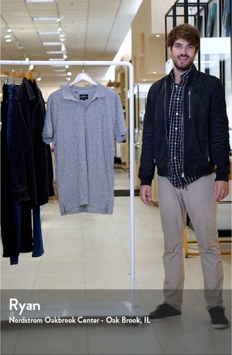 Amberly Textured Cotton Johnny Collar Polo, sales video thumbnail