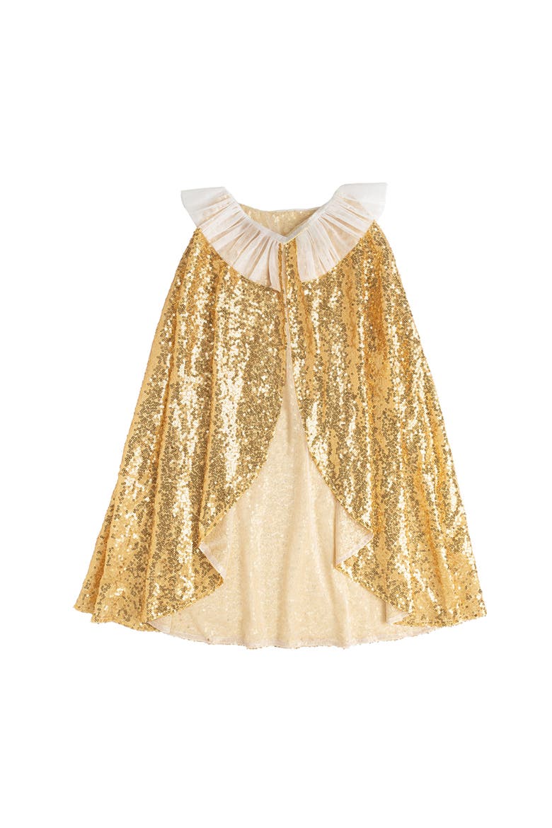 Gold Sequin Cape, Main, color, Gold