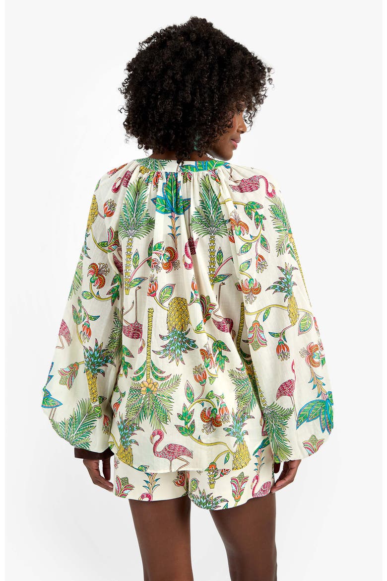 Norry Long-Sleeve Flamingo Fizz Voile Top, Alternate, color, Flamingo Fizz Voile