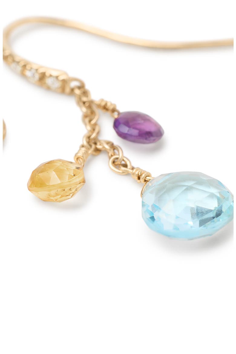 Paradise 18K Yellow Gold Diamond Topaz & Semiprecious Stones Short Drop Earrings, Alternate, color, YELLOW GOLD