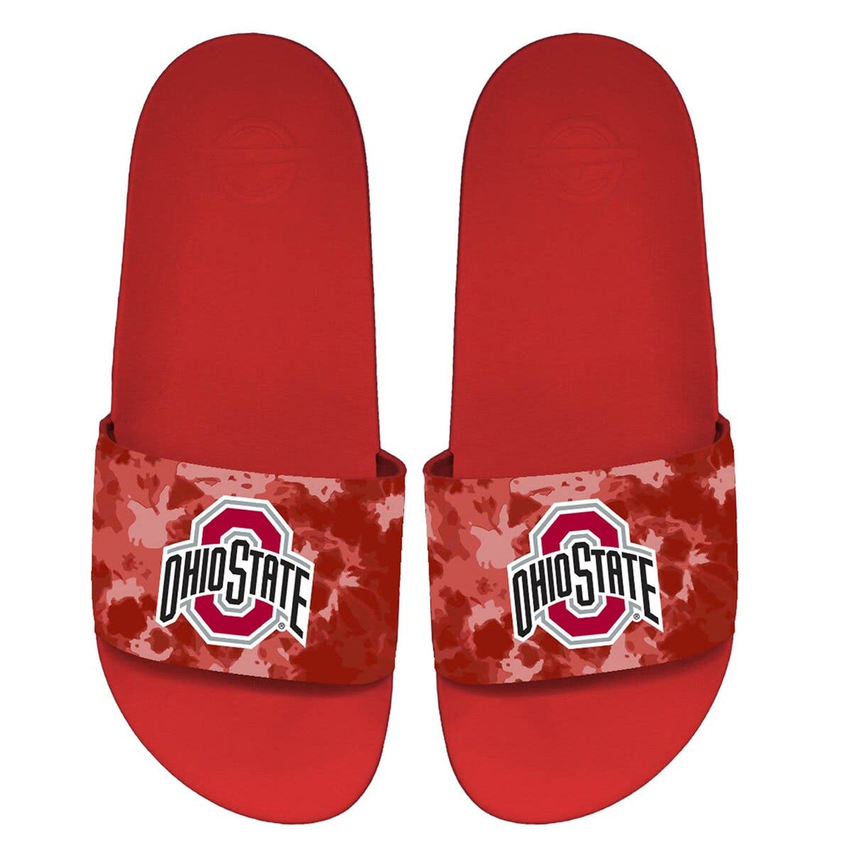ISLIDE Unisex ISlide Ohio State Buckeyes Acid Wash Motto Slide Sandals, Main, color, 