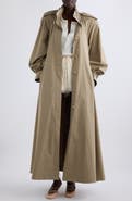 Chloé High Neck Cotton Gabardine Trench Coat