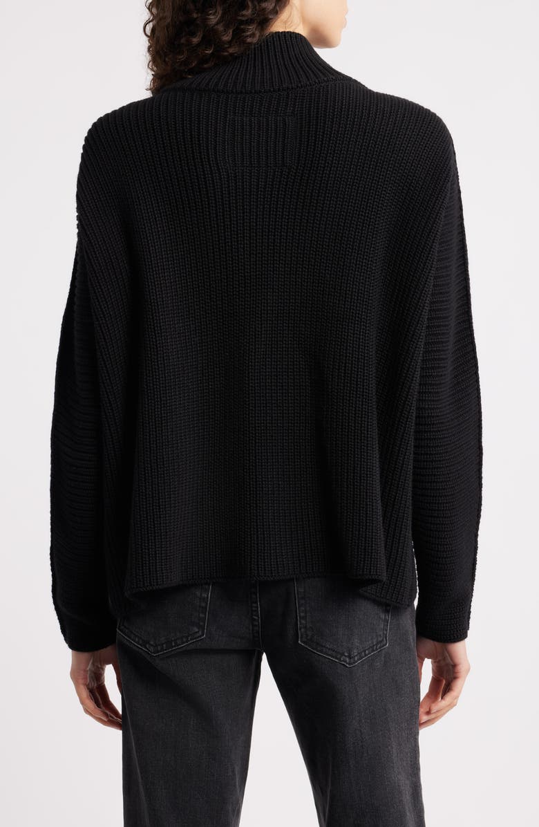 Frank & Eileen Montecito Mock Neck Cotton Sweater, Alternate, color, Black
