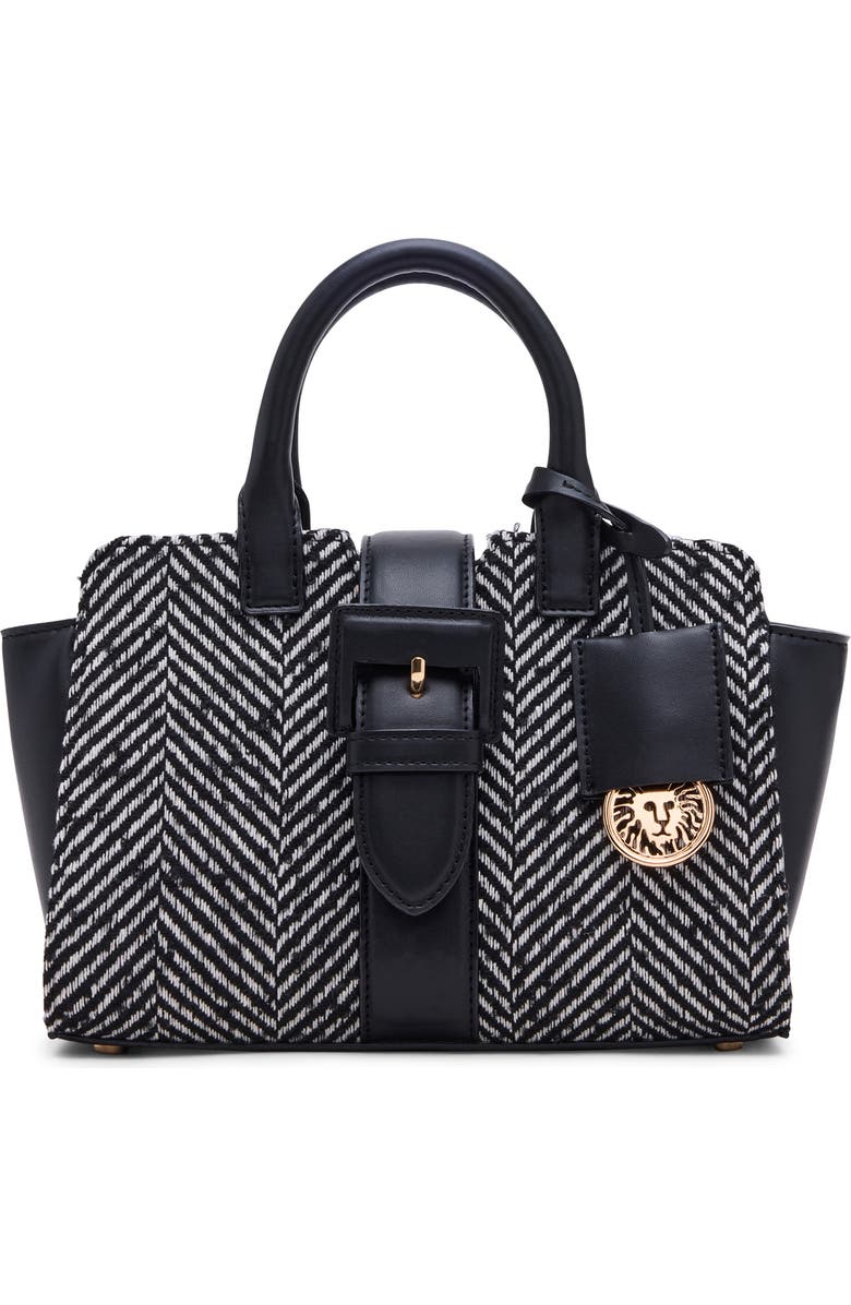 Anne Klein Mini Satchel Bag, Main, color, Black/Black-White