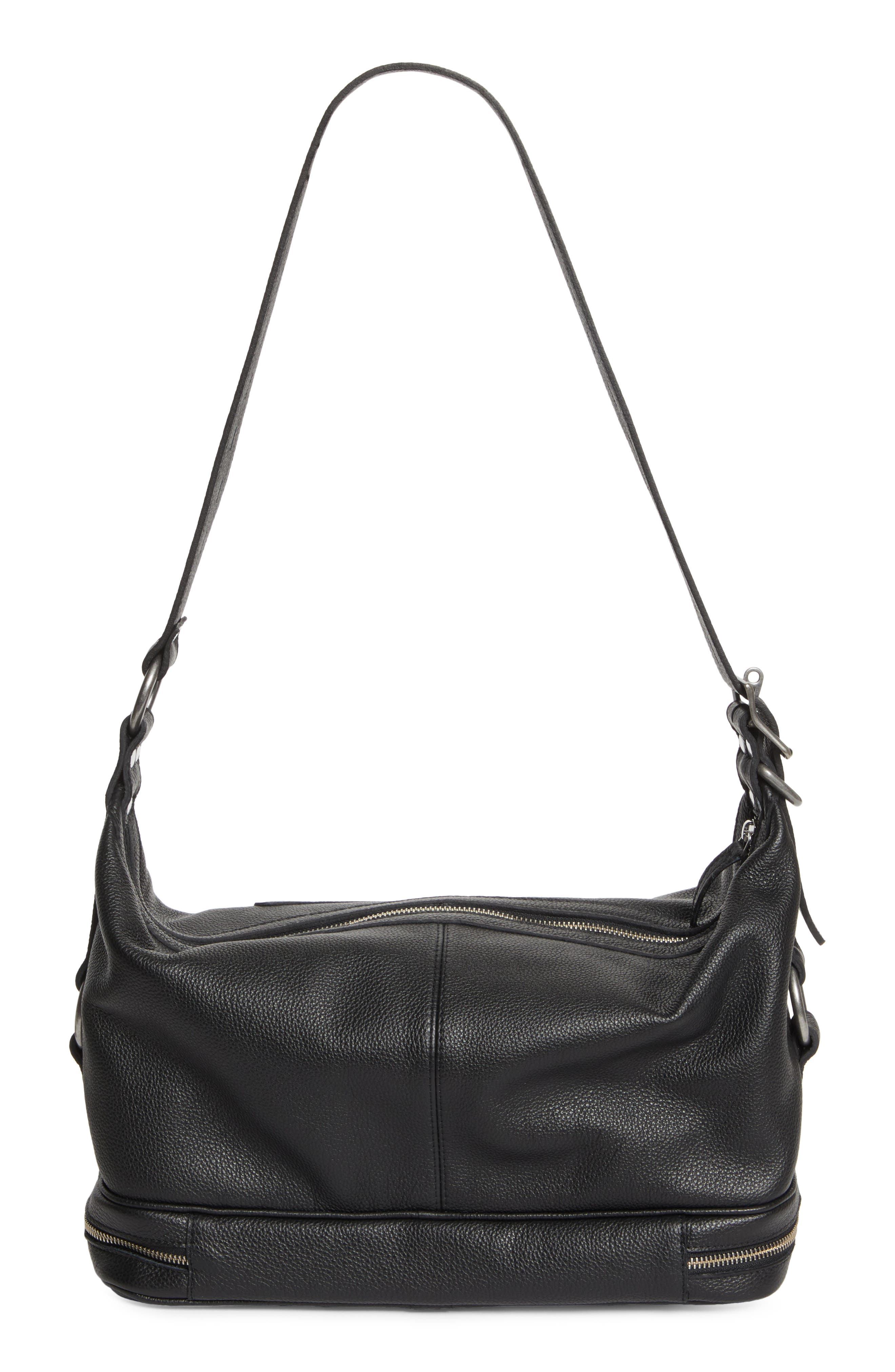 Martine Rose Bondage Leather Bag, Alternate, color, Black