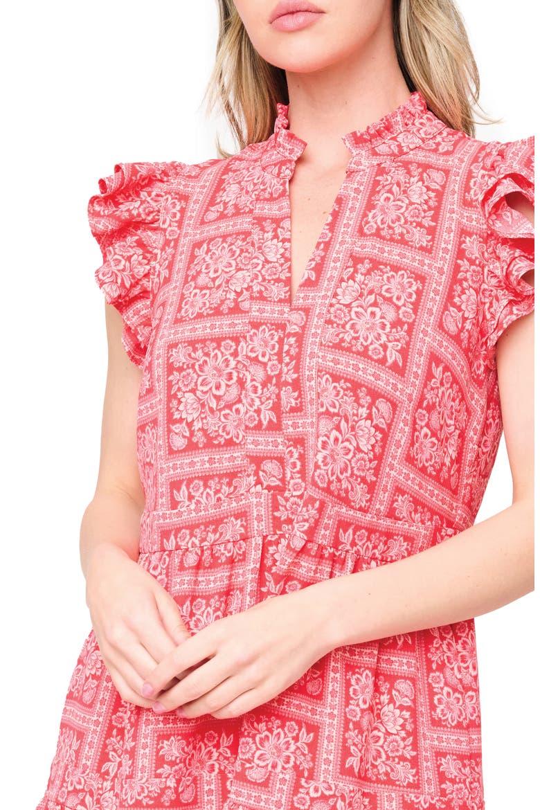 Scarf Print A-Line Dress, Alternate, color, RED SCARF PRINT