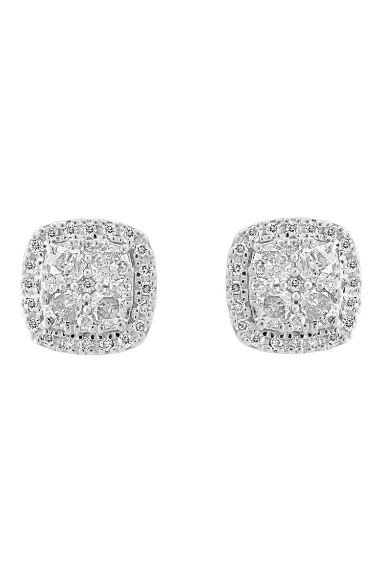 Sterling Silver Diamond Stud Earrings - 0.45 ctw., Main, color, WHITE