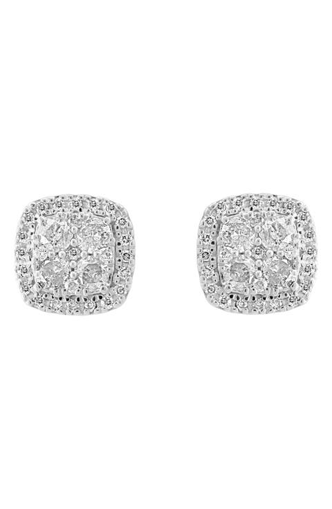 Sterling Silver Diamond Stud Earrings - 0.45 ctw.