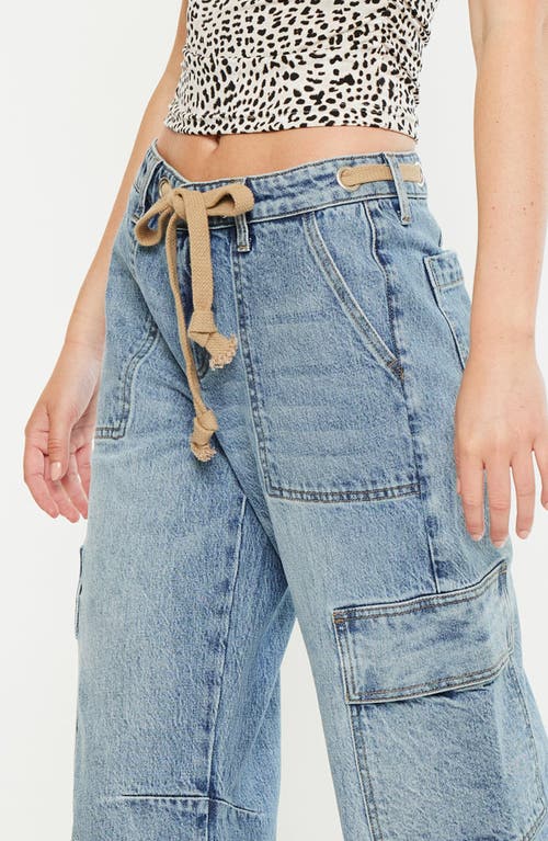 Kancan Katie Low-slung Baggy Cargo Jeans In Blue