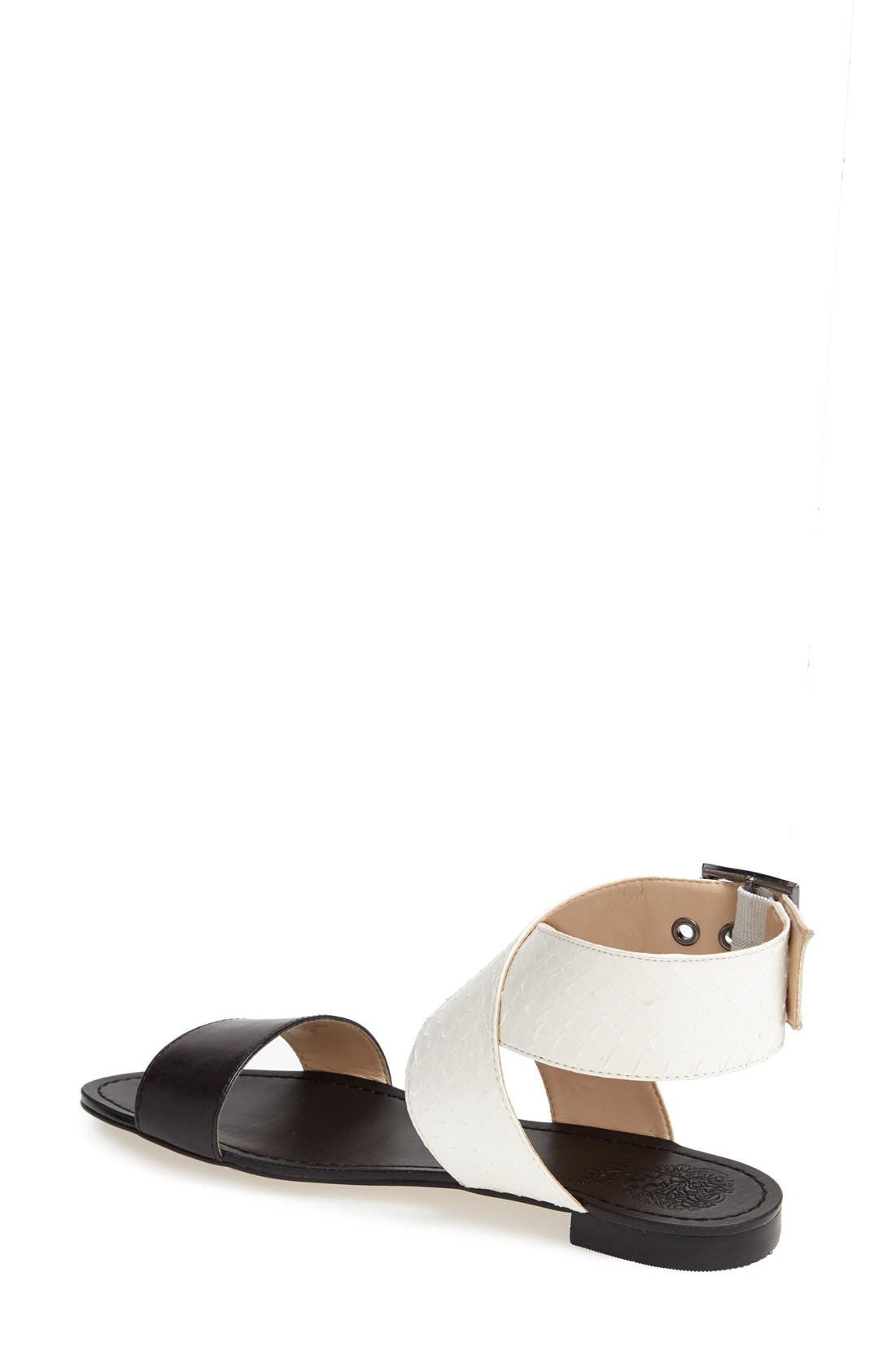 'Maren' Leather Ankle Strap Sandal, Alternate, color, WHITE