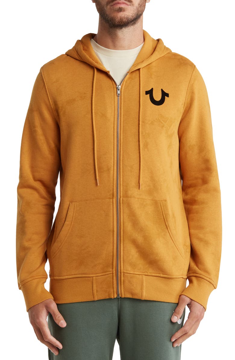 True Religion Brand Jeans Slant Logo Full Zip Hoodie, Main, color,