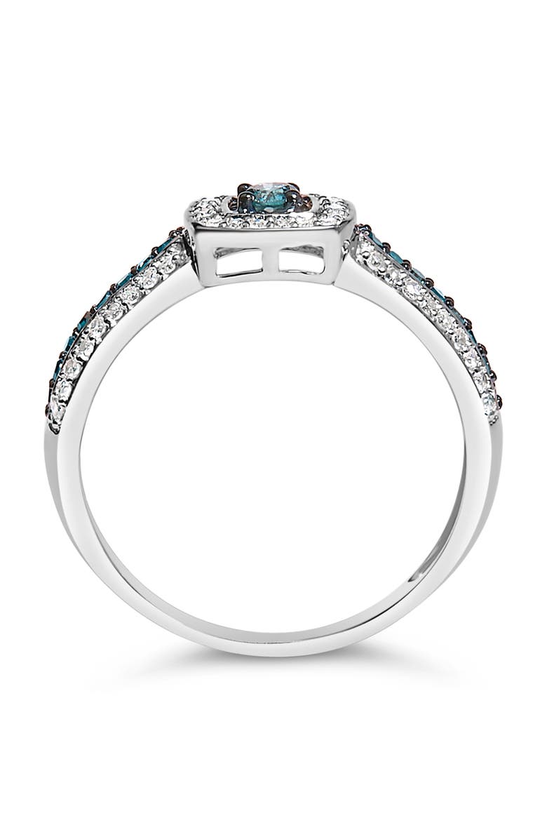 Haus of Brilliance Silver Treated Blue Diamond Engagement Ring, Alternate, color, White