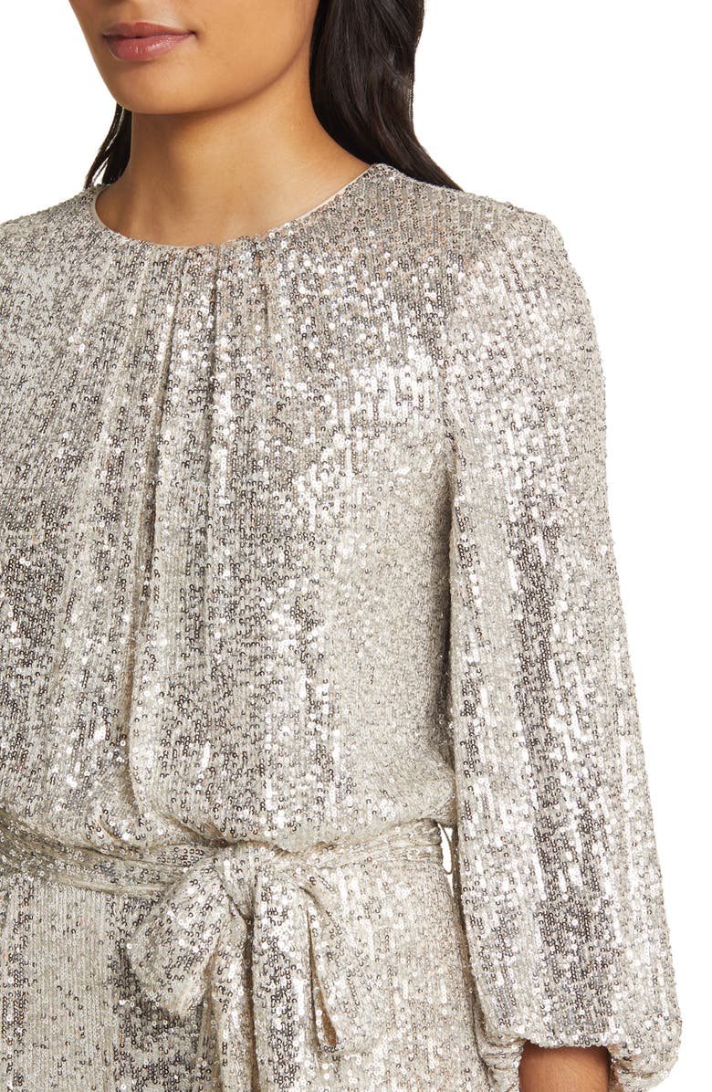 Vince Camuto Sequin Long Sleeve Jumpsuit, Alternate, color, 