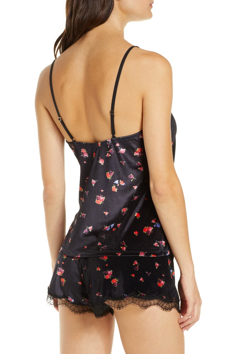 Jason Wu Collection Velvet Short Pajamas, Alternate, color, ROSE PRINT