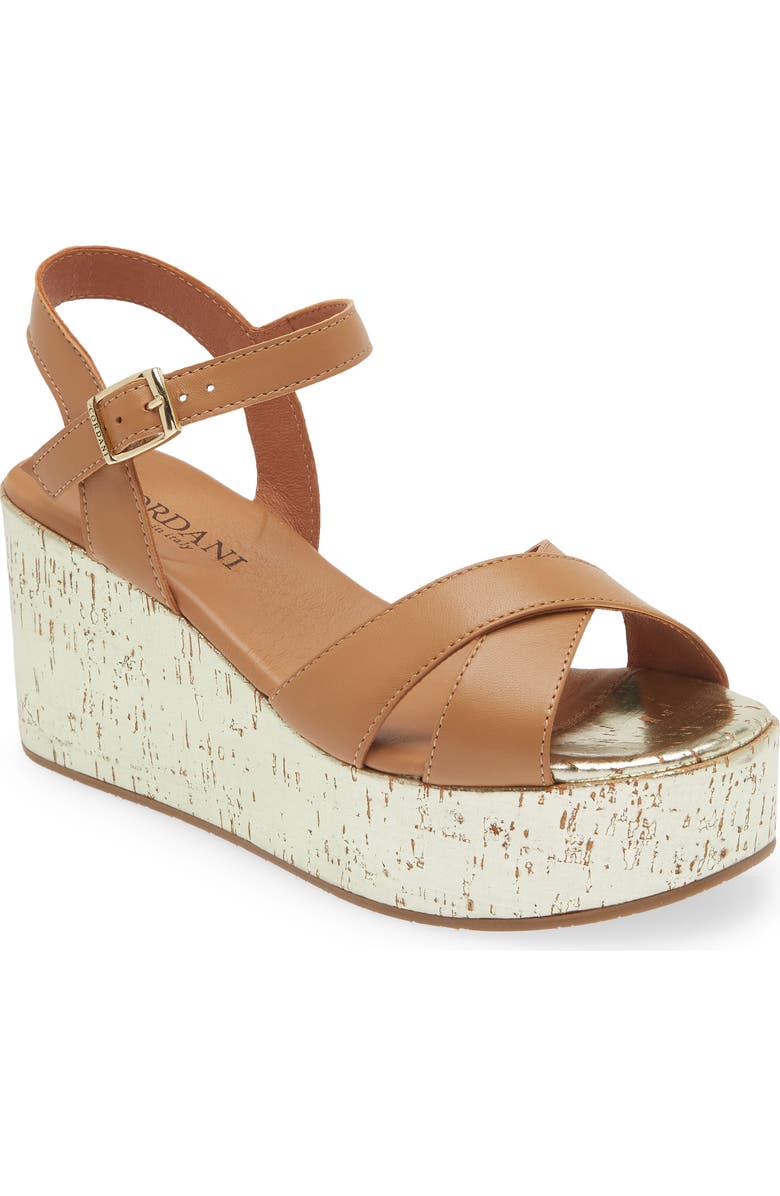 Cordani Jordie Platform Wedge Sandal, Main, color, Cuoio Leather