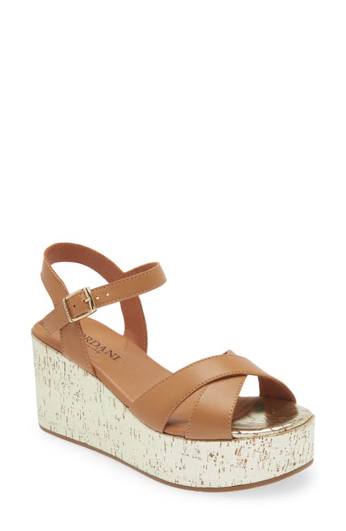 Cordani Jordie Platform Wedge Sandal in Cuoio Leather 