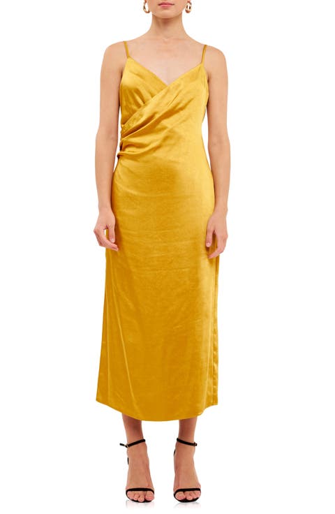 Surplice Satin Slipdress