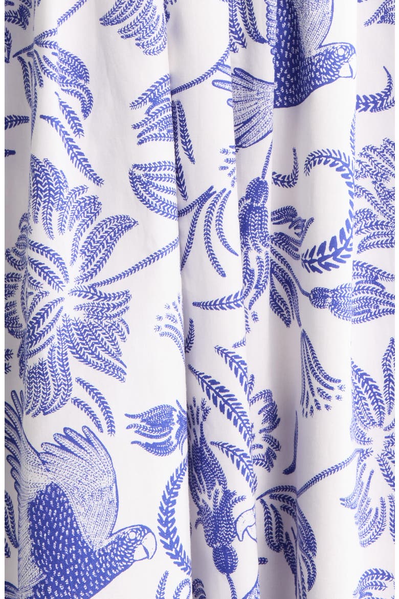 Jaylene Mixed Print Open Back Cotton Dress, Alternate, color, WHITE-NAVY
