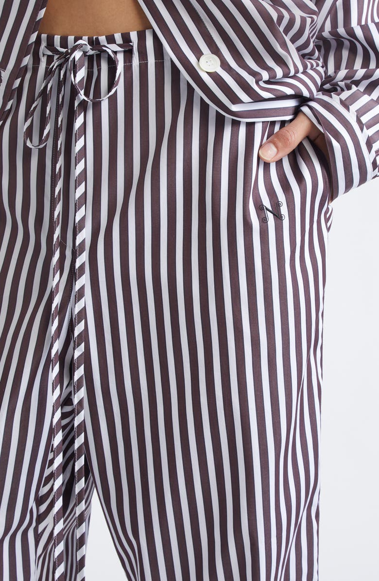NACKIYÈ Life Is a Beach Stripe Crop Pajama Pants, Alternate, color, Choco Stripe