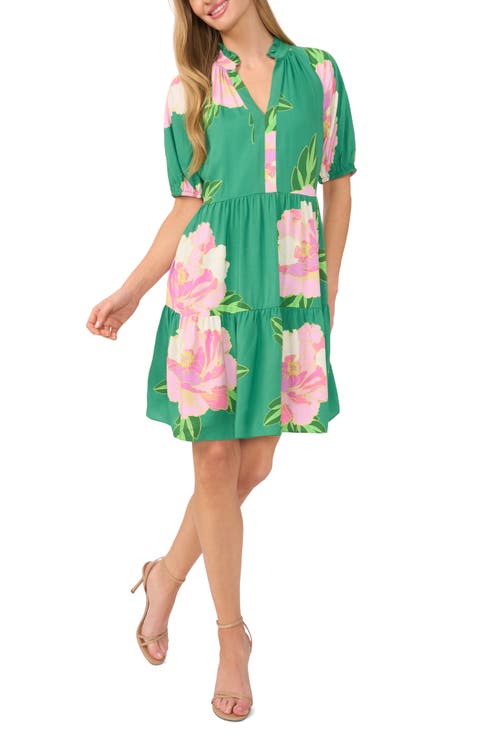 Floral Print Tiered Dress