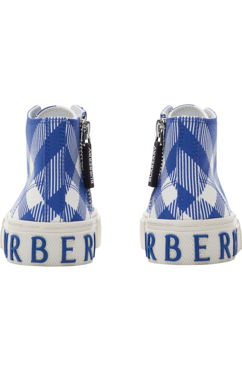 Burberry Check Cotton High-top Sneakers, Alternate, color, Knight