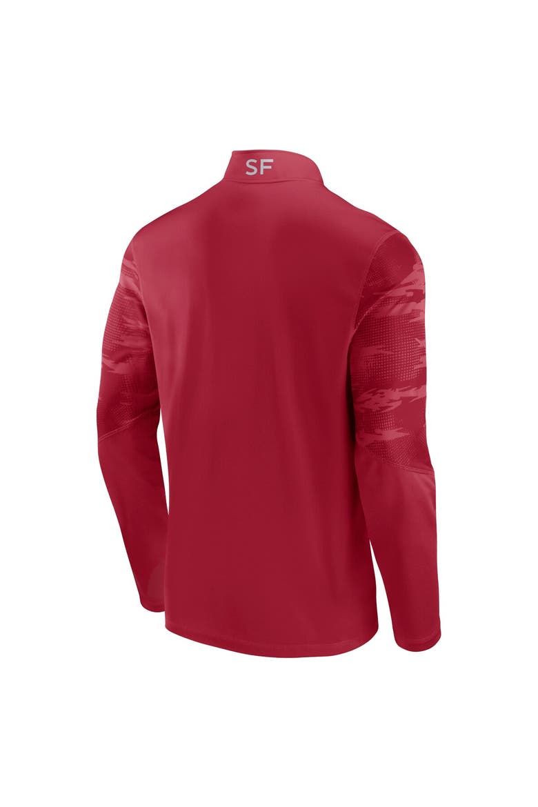 Men's Fanatics Branded Scarlet San Francisco 49ers Ringer Quarter-Zip Jacket, Alternate, color, Scarlet