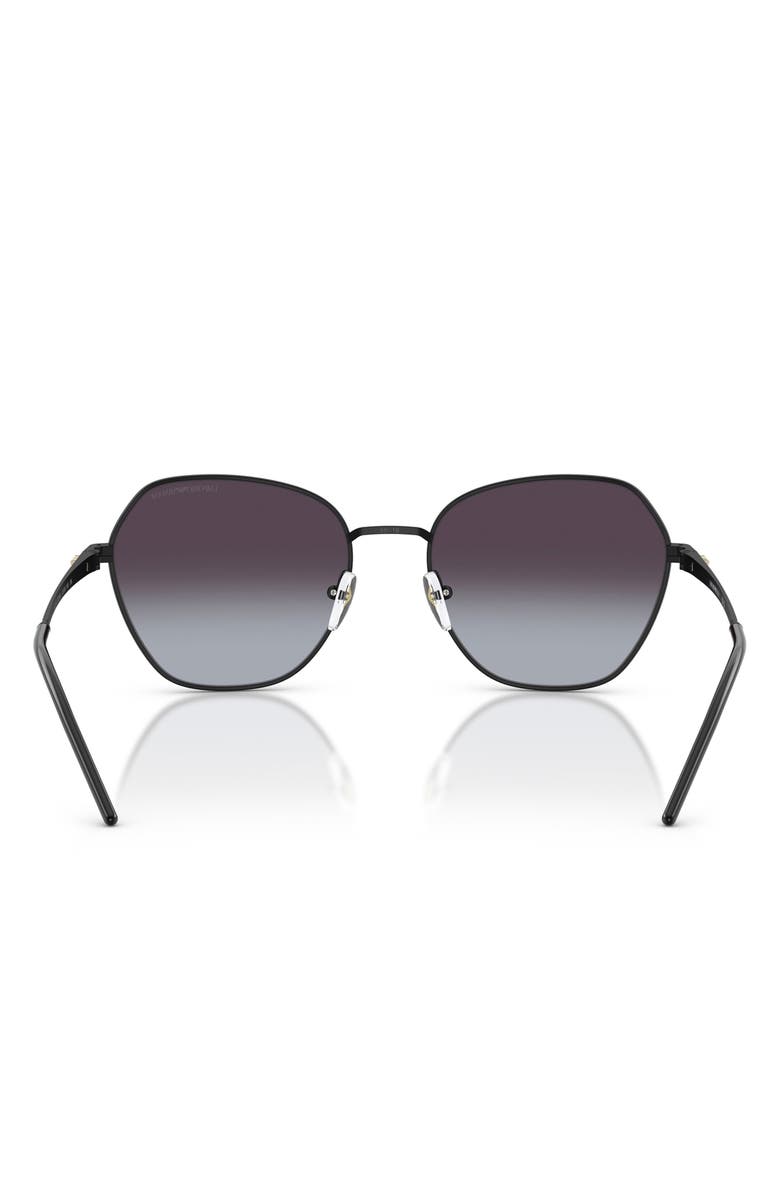 Emporio Armani 55mm Irregular Sunglasses, Alternate, color, Matte Black / Grey Gradient