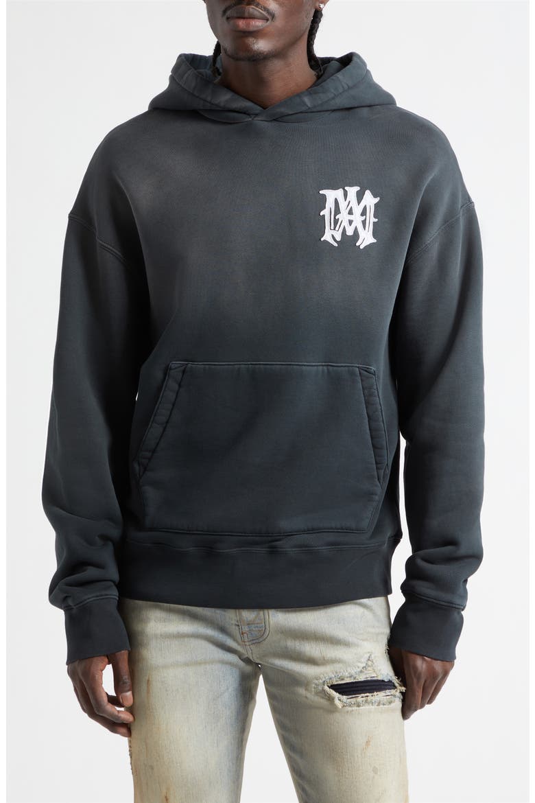 Hollywood Embroidered Logo Hoodie, Main, color, BLACK