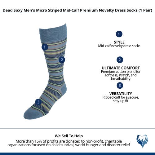 Dead Soxy Micro Striped Mid-calf Premium Novelty Dress Socks