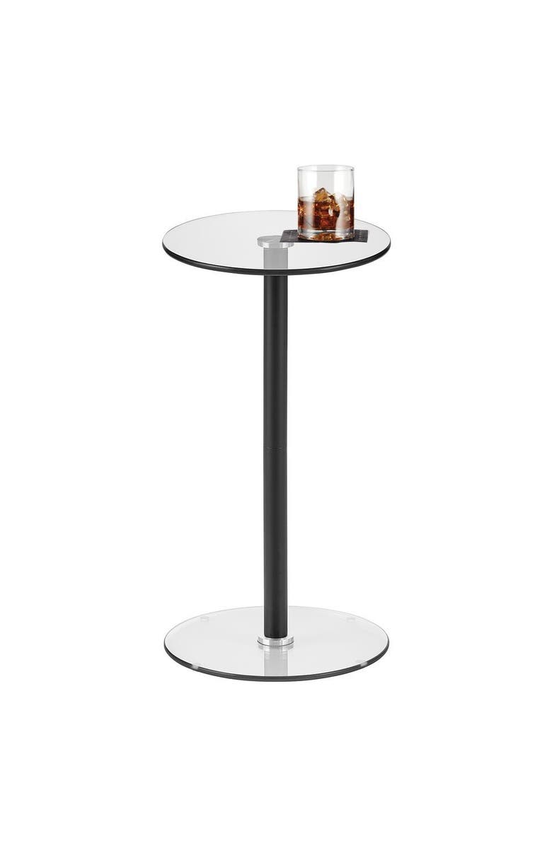 iDesign 12" GINA Glass Steel Drink Table, Main, color,
