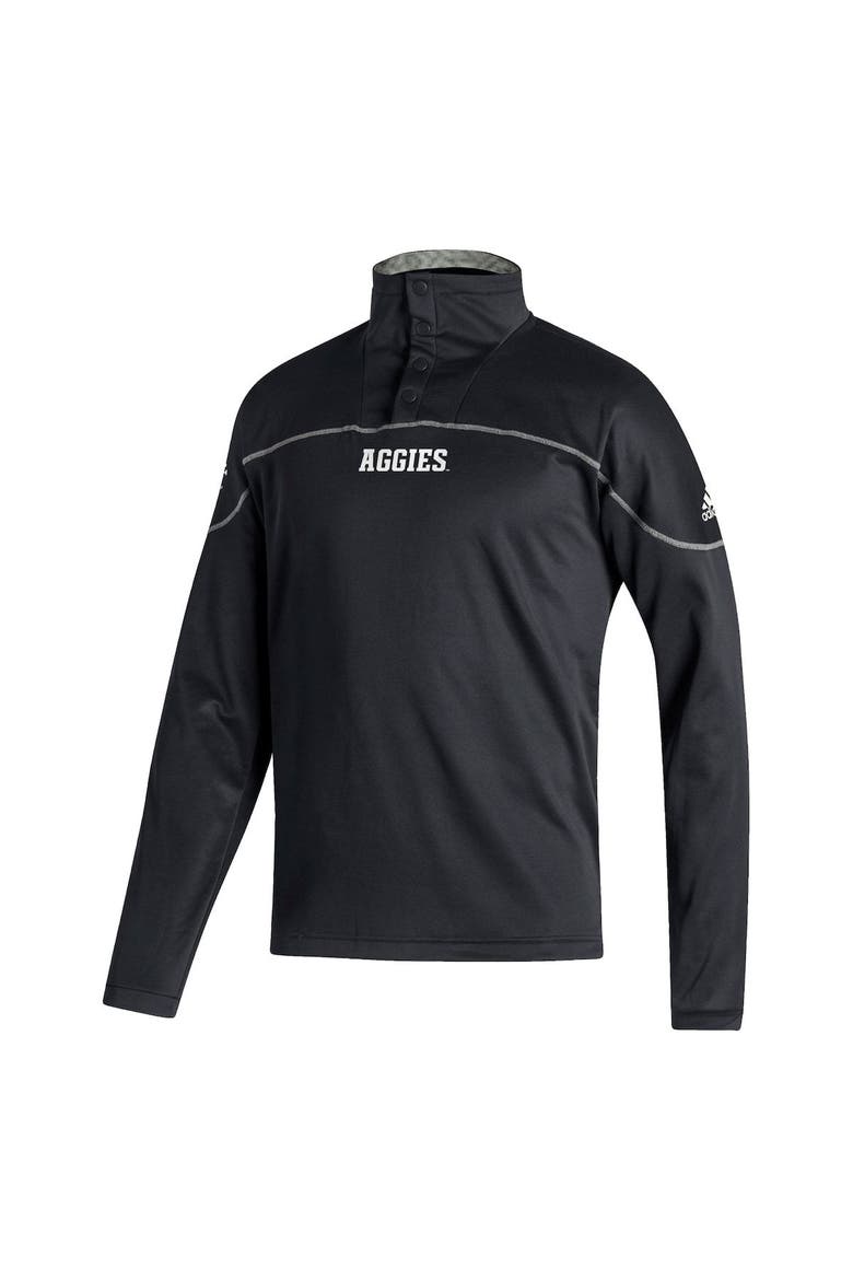 Men's adidas Black Texas A&M Aggies AEROREADY Knit Quarter-Snap Jacket, Alternate, color, Black