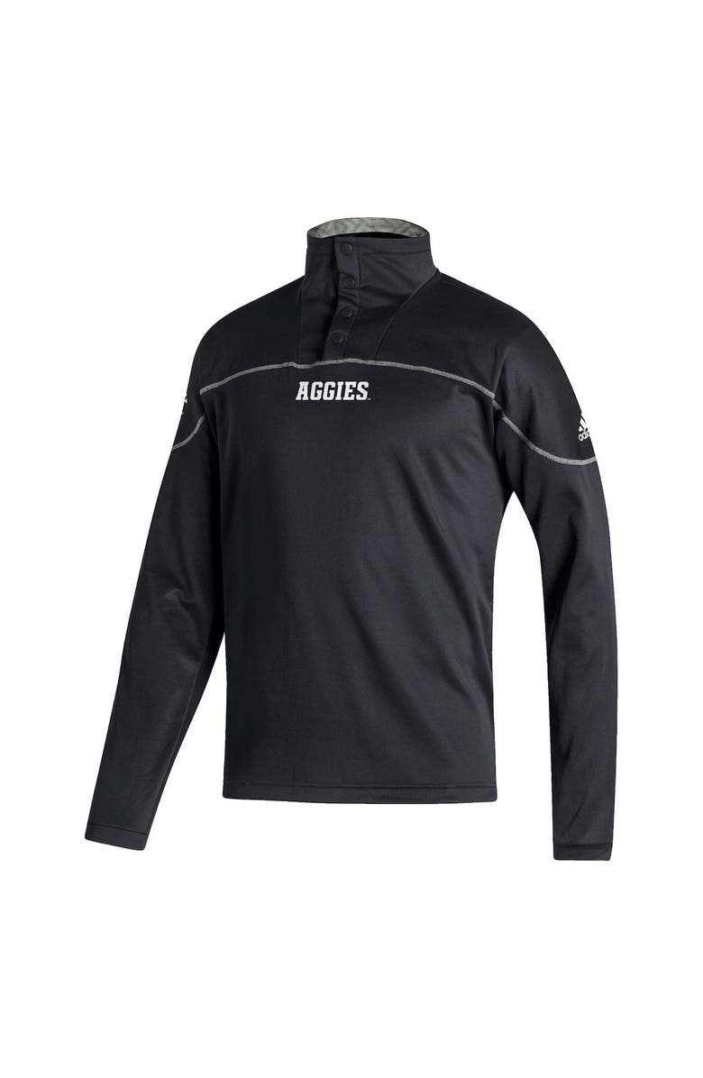 adidas Men's adidas Black Texas A&M Aggies AEROREADY Knit Quarter-Snap Jacket, Alternate, color, Black