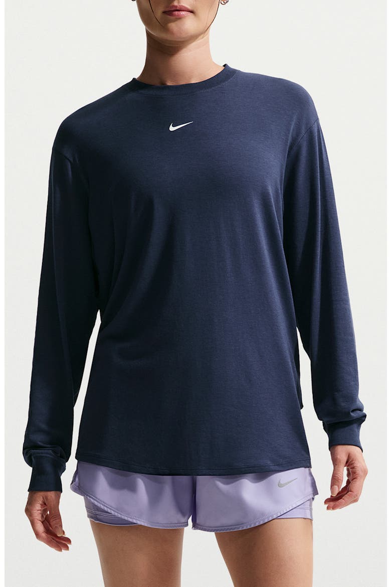 One Relaxed Dri-FIT Top, Main, color, 411 MIDNIGHT NAVY/WHITE