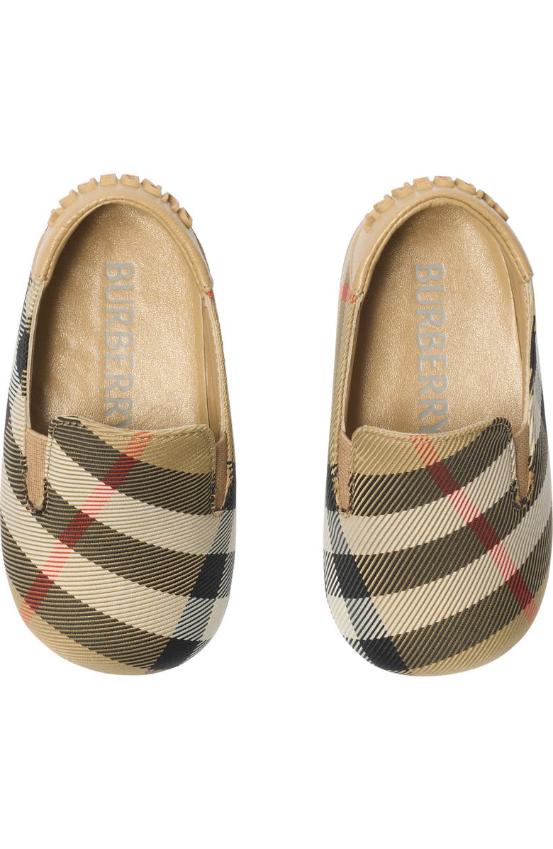 Burberry Check Nylon Blend Booties, Alternate, color, Sand Beige
