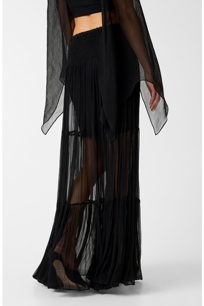 Tamia Smocked Waist Maxi Skirt, Alternate, color, JBLACK-BLACK
