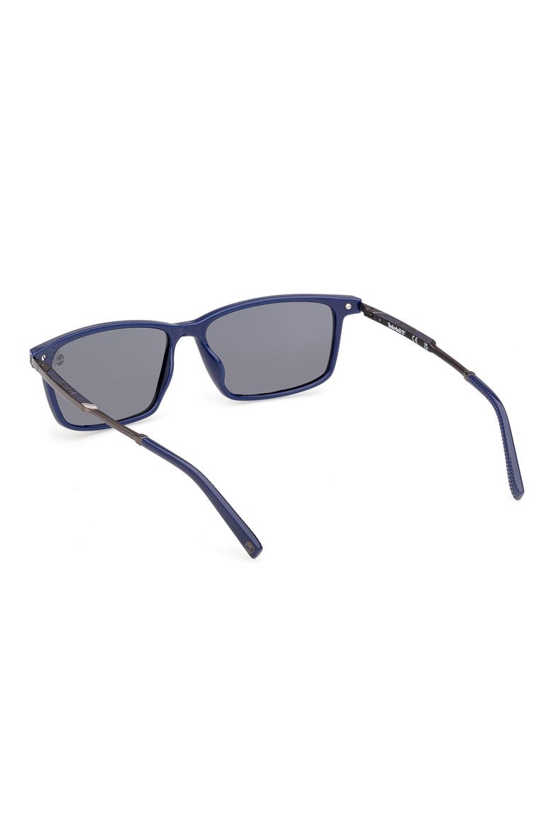 57mm Sunglasses, Alternate, color, SHINY BLUE / SMOKE POLARIZED