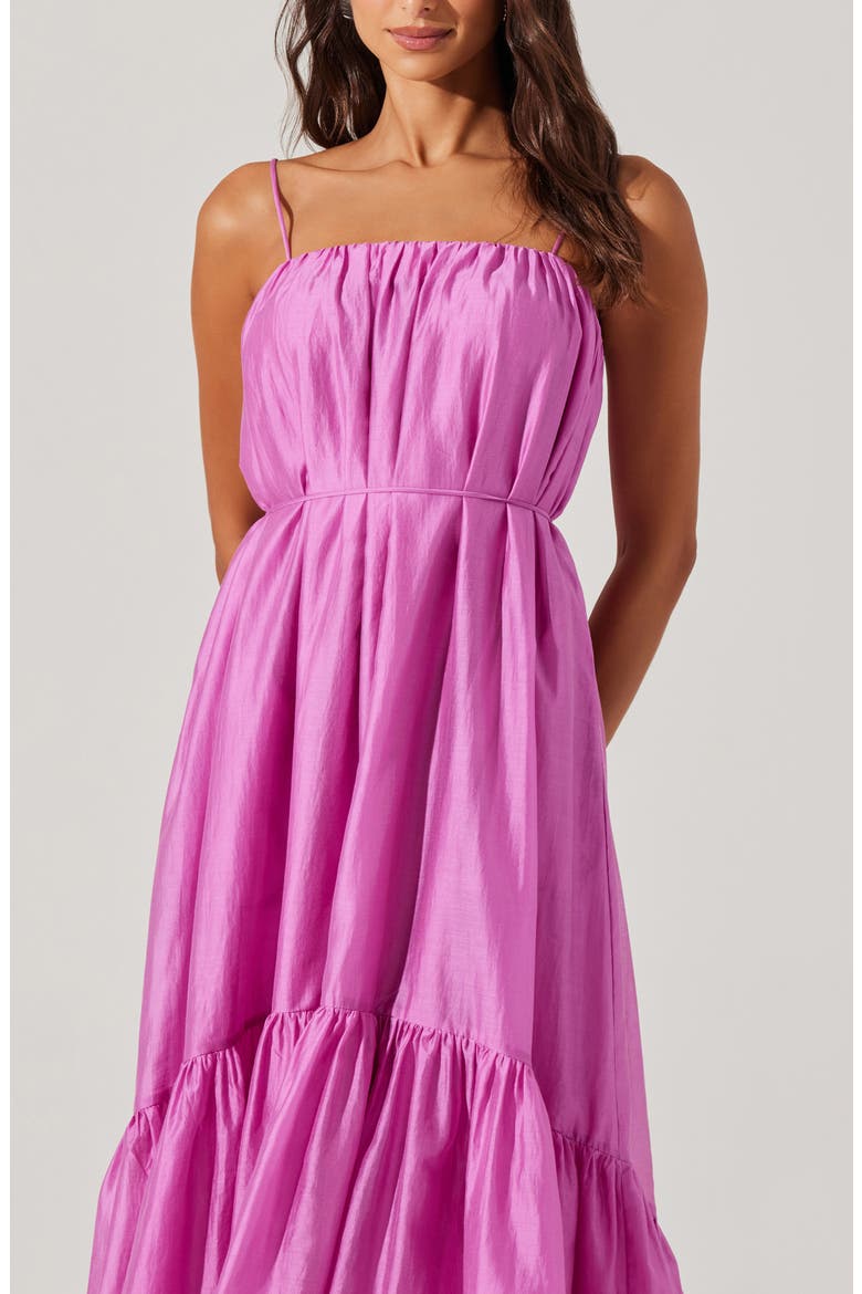 Elisha Ruffle High-Low Organza Dress, Alternate, color, MAGENTA