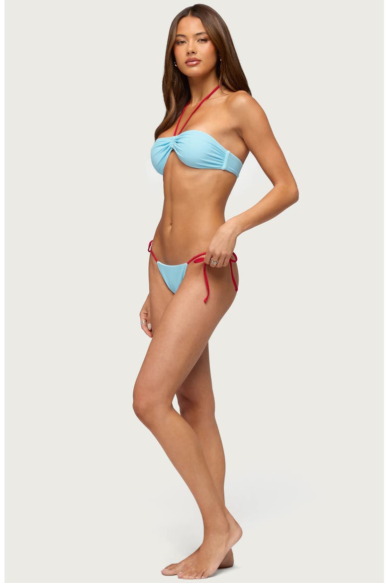 Leni Contrast Bandeau Bikini Top, Alternate, color, LIGHT-BLUE