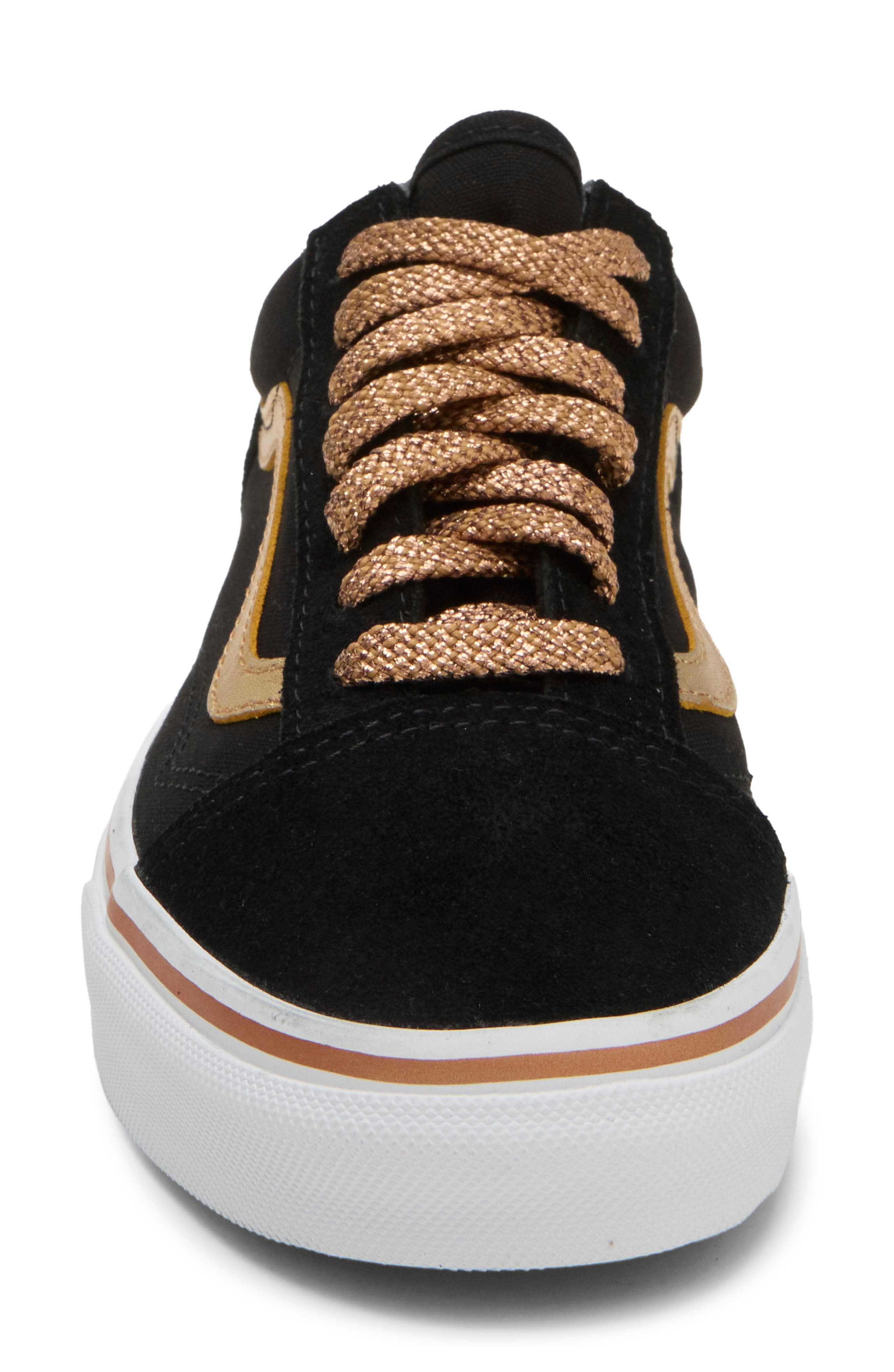 Old Skool Sneaker, Alternate, color, METALLIC POP BLACK/GOLD