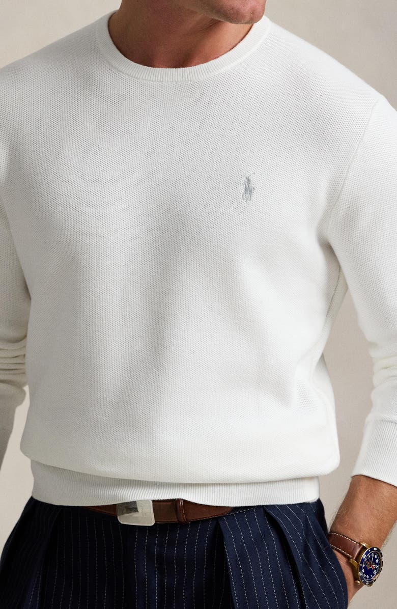 Polo Ralph Lauren Fine Gauge Cotton Crewneck Sweater, Alternate, color,