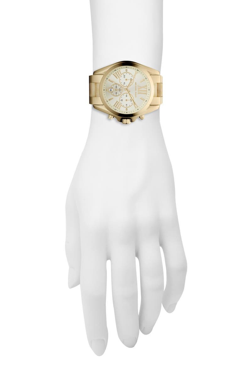 Michael Kors 'Bradshaw' Chronograph Bracelet Watch, Alternate, color, HORN/ GOLD